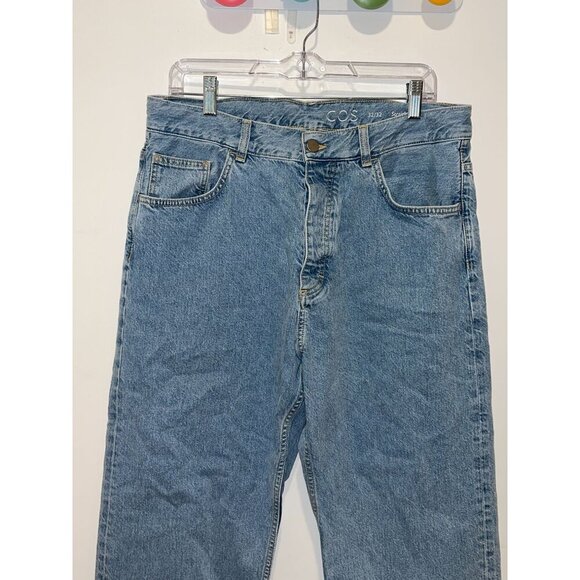 Cos Straight Leg High Rise Blue Denim Jeans Mens Size 32/32 - Picture 2 of 12
